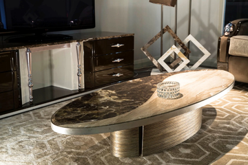 NUVOLA - Marble and wooden high side table by Mantellassi 1926 - view 3